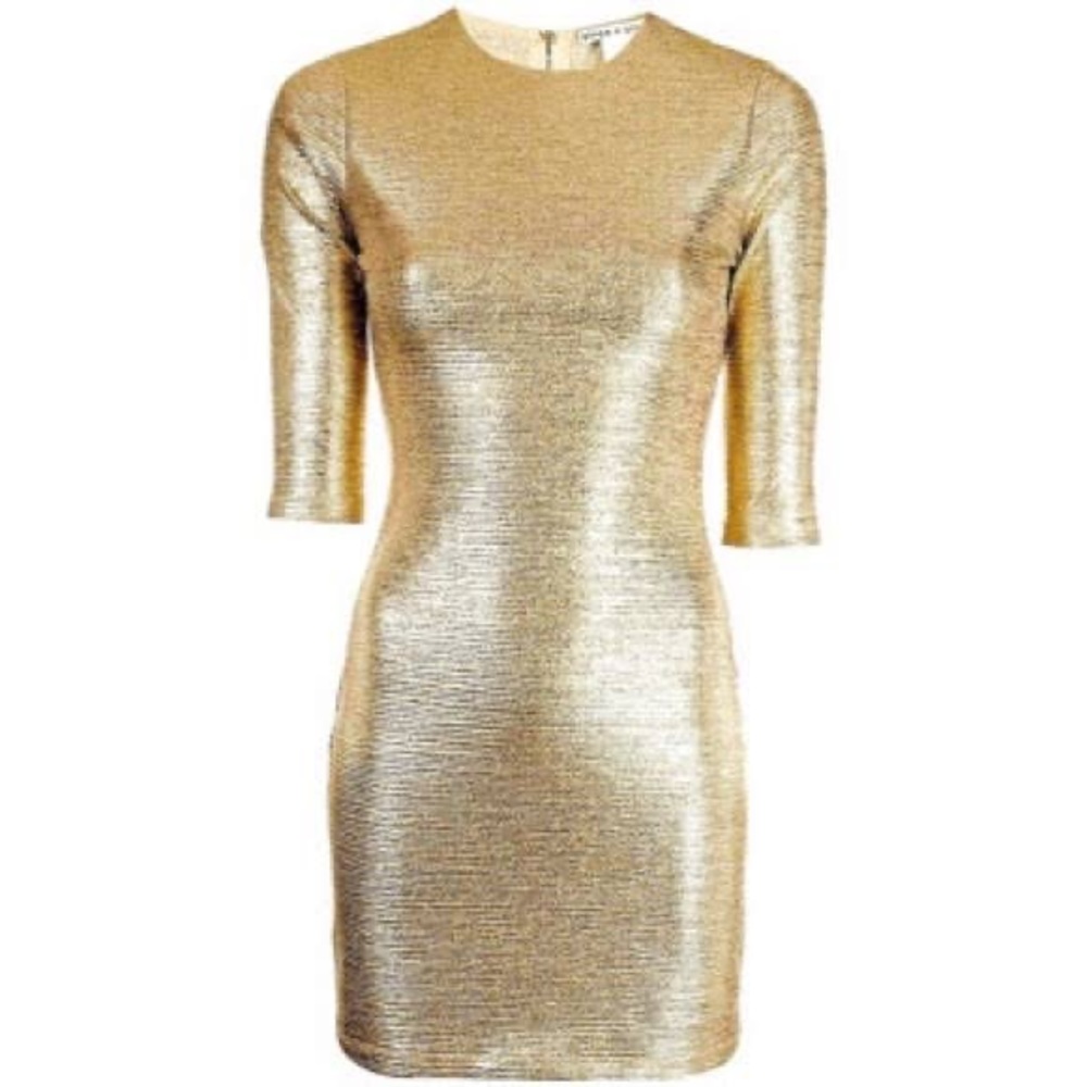 Alice and Olivia Gold dress